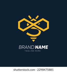 Letter S Initial Bee Line Logo Design Vector Icon Graphic Emblem Illustration 
