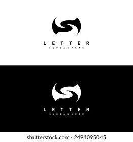 letra S inicial Vector blanco y negro