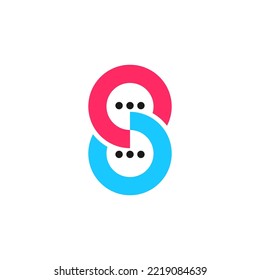 Letter S initial chatting logo design vector template