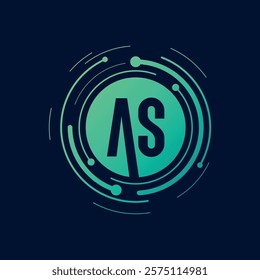 Letter A S Initial Cyber Multimedia Logo