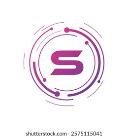 Letter S Initial Cyber Multimedia Logo