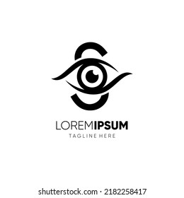 Letter S Initial Eye Logo Design Vector Icon Graphic Emblem Illustration