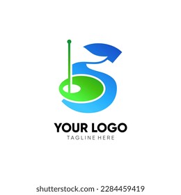 Letra S Marca De Golf Inicial Diseño Icono De Vector Ilustración Gráfico