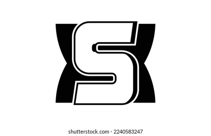 LETTER S INITIAL LOGO, WITH BLACK COLOR