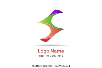 Letter S initial modern gradient colorful logo. letter S monogram gradient colorful green eco-friendly logo concept