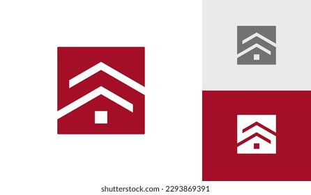 Letter S initial monogram with house roof logo design