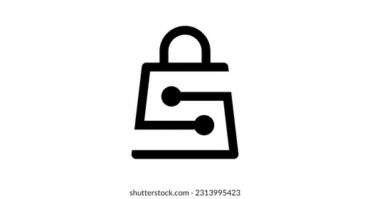 Letter S initial shop connect logo design icon symbol vector eps 10.