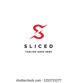 letter S initial as sliced logo icon vector inspiration