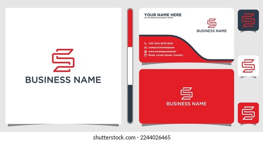 Buchstabe S Logo, elegantes Monogramm mit Visitenkartenhipster SS Emblem.