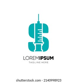 Letter S Injection Logo Design Vector Icon Graphic Emblem Illustration 