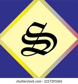letter "S" with an interesting font and color in vector form