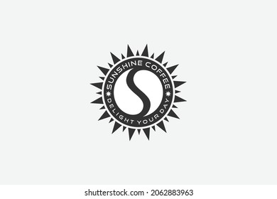 la letra S rayos solares circundantes aislados. diseño de logotipo vectorial utilizable para empresas, industria, energía, tecnología, icono web,