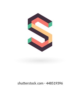 Letter S isometric logo design.