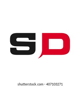 letter S, J, and D logo vector.