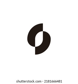 Letra S y J símbolo geométrico simple vector de logotipo