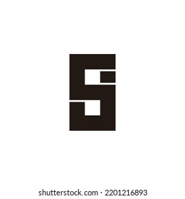 Letra S y j, símbolo geométrico número 8 vector logotipo simple