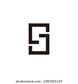 Letter S and J square geometric symbol simple logo vector