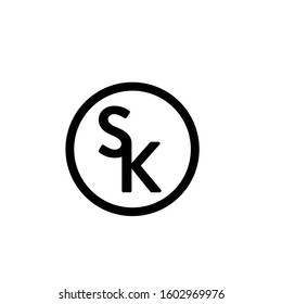 letter S K logo design vector template sign icon
