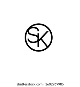 letter S K logo design vector template sign icon