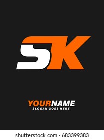 Letter S K logo template vector