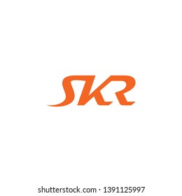 letter S K R icon logo design template