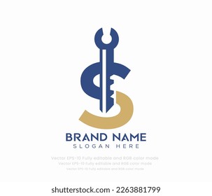 Letter S key logo vector templates 