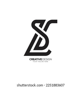 Letter S L or L S modern monogram logo design