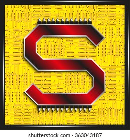 Letter "S" of the Latin alphabet. Vector illustration.