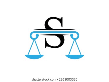 Letter S Law Firm Logo Design Vector Template. Lawyer Service, Law Office, Scale, Logo Template. business, and company identity