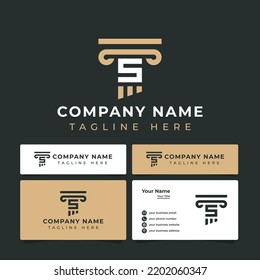 Logo de la Carta S, adecuado para cualquier negocio de abogados y abogados.