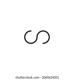 
letter s lay down simple symbol logo vector