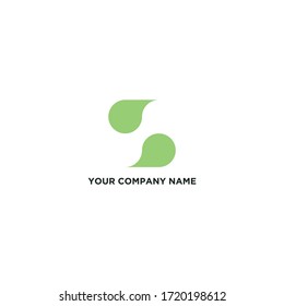 letter S leaf with color green