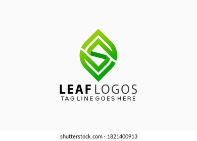 Letter S Leaf Creative Logo Design Vector Illustration Template