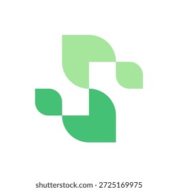 Letter S leaf creative modern logo design