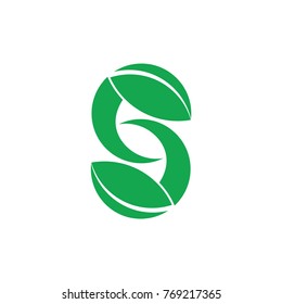 letter s leaf design logo vector