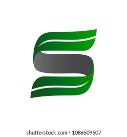Letter S With Leaf Form, Initial S Logo Template