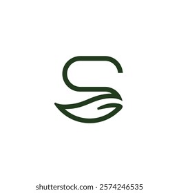 Letter S Leaf Green Logo Template