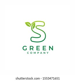 Letter S Leaf Growing Buds, Shoots Logo Vector Icon