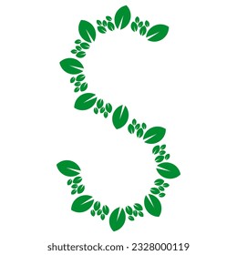 diseño del logotipo del icono de la hoja de letra s 