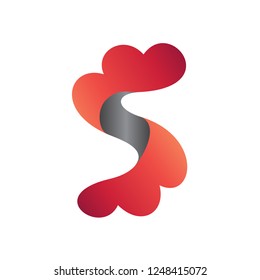 Letter S with leaf illustration logo, Initial S logo, Leaf logo