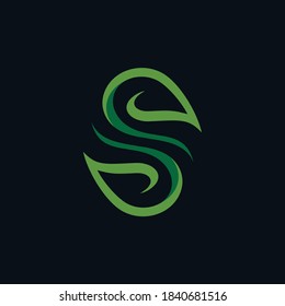 Letter s and leaf logo
