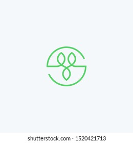 Letter S leaf logo design icon vector