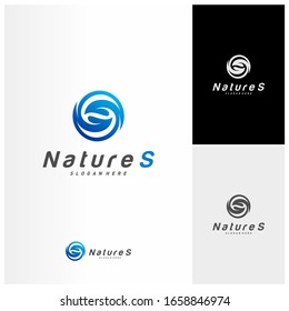 Letter S mit Leaf Logo Design Vektorillustration. Vorlage des Nature S Logos. Symbolsymbol