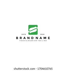 letter s leaf logo design vector template