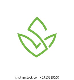 Vector de diseño de logotipo de hoja de letra S