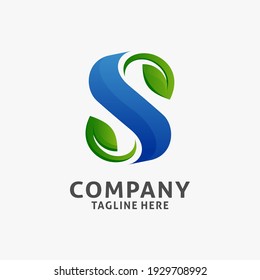 Letter S leaf logo design