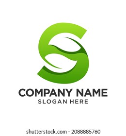 Letter S Leaf Logo Design Template Inspiration, Vector Illustration.