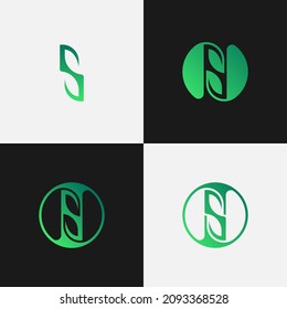 letter s leaf logo design template