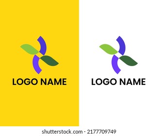 letter s with leaf logo design template