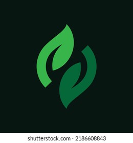 letter s with leaf logo design vector